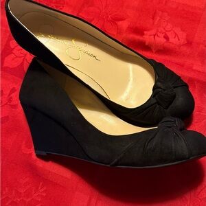Jessica Simpson Black Espadrille Wedges